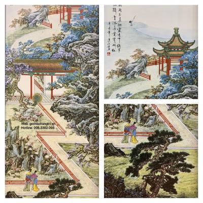 Tranh Sứ Sơn Thủy họa tiết Nhân Sơn Trang